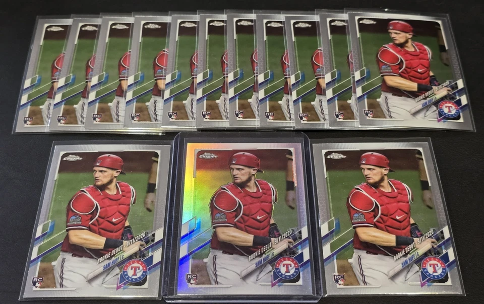 14) SAM HUFF RC 2021 Topps Chrome w/ Refractor /250 #USC60 Rookie Giants RANGERS - Image 1 of 1