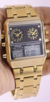 Luxury Fossil Quartz Analog/Digital Black Dial Men Wristwatch "Stay Stylish" - Image 1 of 4