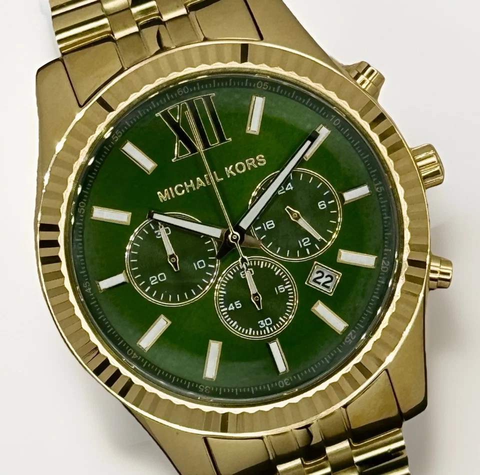 Michael Kors Lexington MK8446 Gold-Tone Stainless Steel Green Dial Men's Watch