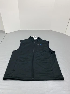 IZOD Vest Mens Small Black Spectator Fleece Full Zip Chest Pocket Stand Collar - Image 1 of 4