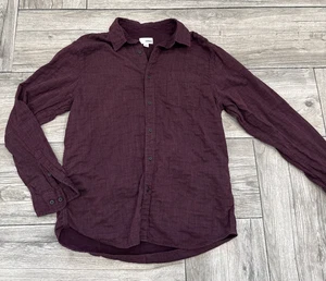 Camicia Sonoma cotone poliestere bordeaux manica lunga con bottoni taglia large - Foto 1 di 5