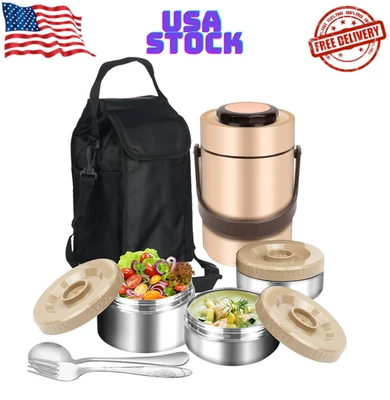 Garrafa térmica para alimentos quentes, 3 camadas empilhável 67 oz lancheira isolada, sopa grande T - Imagem 1 de 4