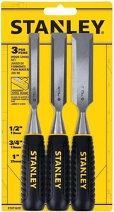 Juego de cinceles de madera Stanley 3 piezas hojas de acero endurecido 1/2" - 3/4" - 1" STHT16727 - Imagen 1 de 7