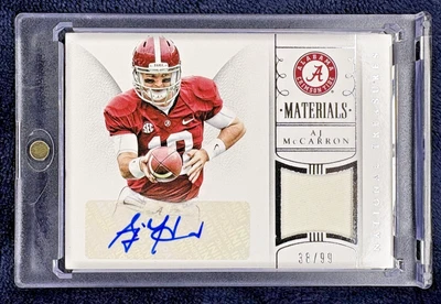 2015 NATIONAL TREASURES AJ MCCARRON GAME-USED PATCH AUTO SP /99 LEGEND - Image 1 of 2