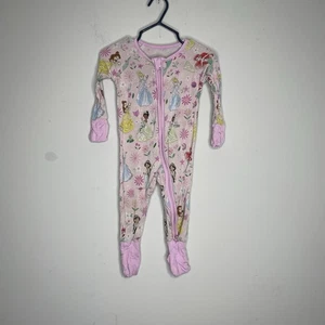 Little Sleepies Reißverschluss Kleinkind Mädchen 3-6 Monate rosa Prinzessin Bambus Disney Fehler - Bild 1 von 8