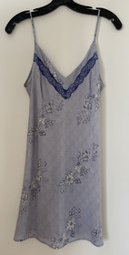 Malizia by LA PERLA Lingerie,Chemise,M,100% Seta-Silk Lavender & White,Lace at V