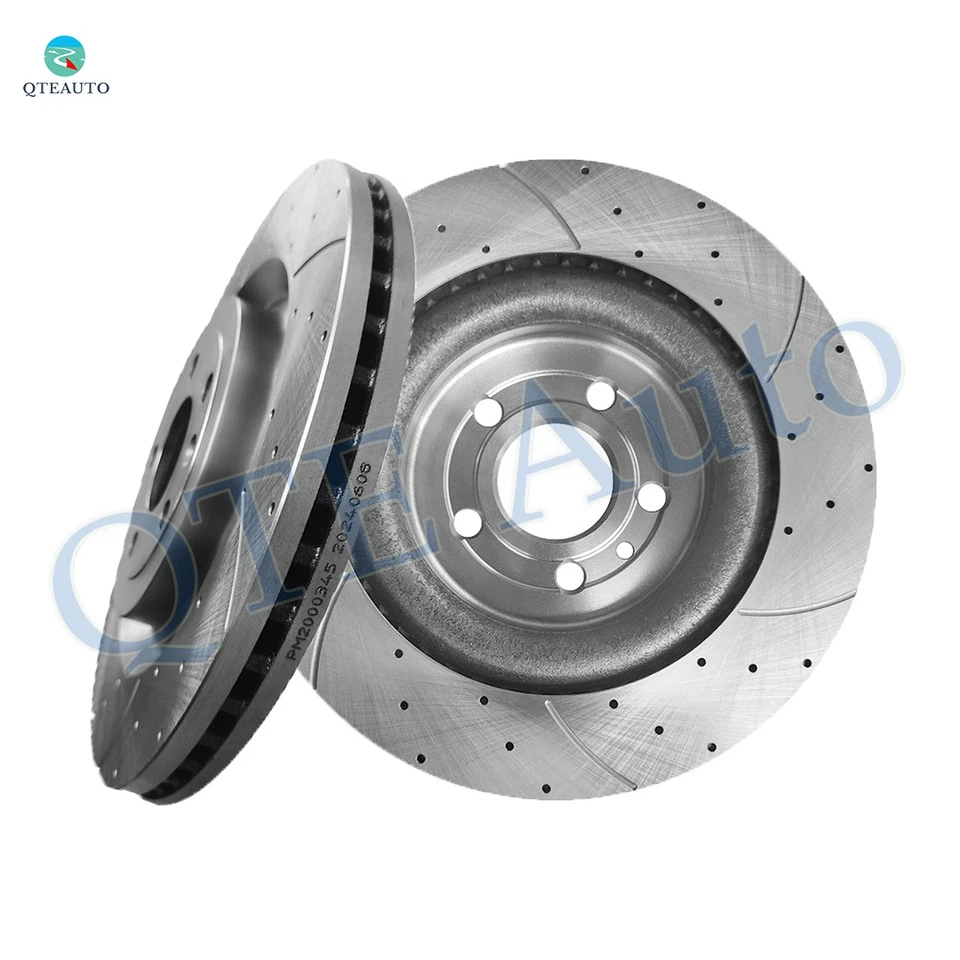 Front 352mm Drilled Slotted Brake Disc Rotors For 2013-2019 Lincoln MKT - Image 1 of 4