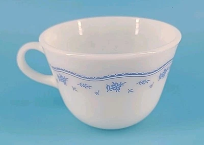 Taza de té de café Pyrex de colección mañana azul patrón floral vaso de leche-reemplazo Foto 1 de 3