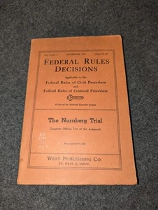 Nuremberg Trials Official Copy Federal Decisions No 2 Rare Dec 1946 Nazi Crimes - Picture 1 of 11