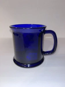 Vintage Cobalt Blue Glass Hot Water Shave Mug USA Inset Bottom with Handle - Picture 1 of 10
