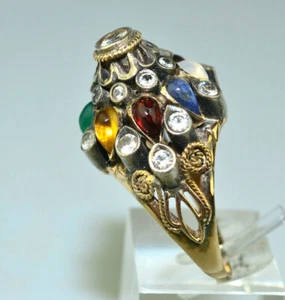 VINTAGE HEAVY 7.2 GRAMS 14K YELLOW GOLD HAREM THAI PRINCESS DOME RING SIZE 9.75 - Picture 1 of 5