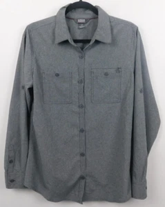Outdoor Research Shirt Women Large Wayward Gray Button Up Collar Roll Tab Sleeve - Picture 1 of 9
