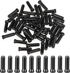 50Pcs Bike Cable End Caps Bicycle Cable Ends Crimps Black Wire End Cap Crimps - Picture 1 of 8