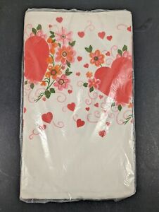 Vintage NIP Valentine's Tablecloth Hearts Decoration Paper MCM Beach Tableware