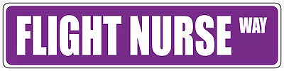 Purple Aluminum Weatherproof Road Street Signs Flight Nurse Home Decor Wall - Image 1 of 4