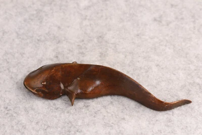 Estatua de pez bagre de bronce chino figura colección té mascota mesa decoración Foto 1 de 4