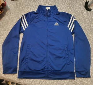 Adidas Blue Track Training Athletic Warm Up Jacket Boys US Medium 10-12 Years - Picture 1 of 4
