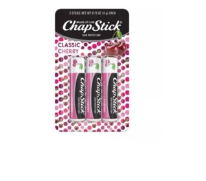 X3 Chapstick Classic Cherry Flavored Skin Protectant Lip Balm Tube 0.15 oz Each - Picture 1 of 23