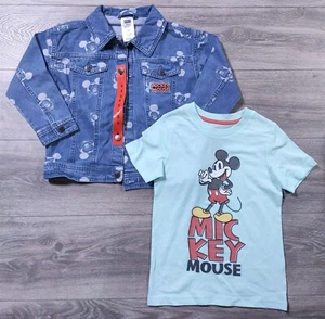 Mickey Mouse Denim Jacket and Shirt Boys Girls Size 6 Disney World Kids - Picture 1 of 6