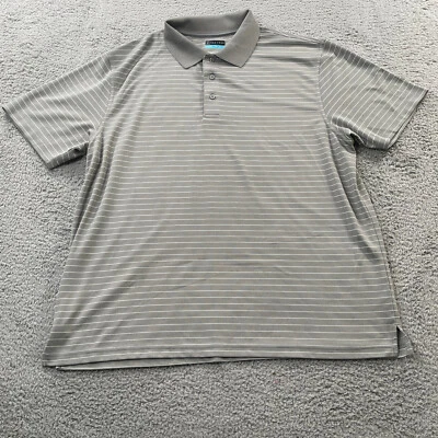 Camisa Polo Pga Tour Para Hombres 2XL XXL Gris A Rayas Golf Informal Primavera Foto 1 de 4