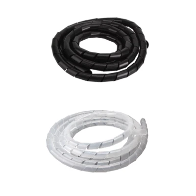 Cable Wire Protector Organizer Spiral Wrap Winding Sleeve Black/White Ф4~Ф30mm - Image 1 of 4