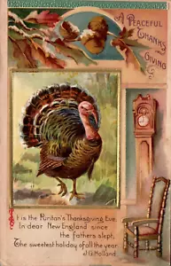 POSTKARTE THANKSGIVING TÜRKEI VERSCHLINGER & STANDUHR VERS GEPRÄGT - Bild 1 von 2