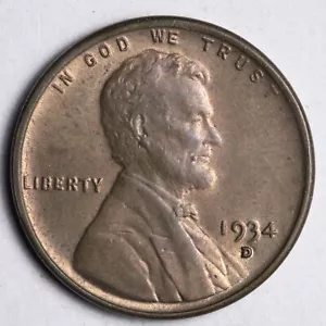 1934-D Lincoln Wheat Cent Penny BU *UNCIRCULATED* MS E370 JISM - Picture 1 of 2