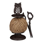 Twine Roll Holder Owl With Scissors Garden Kitchen String Dispenser Cast Iron