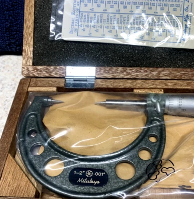 Machinist Tools: 1"-2" Mitutoyo 15 Degree Point Micrometer (NOS) 112-178 - Image 1 of 4