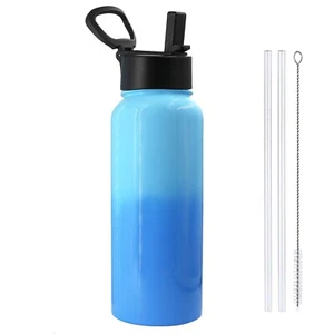 Stainless Steel Vacuum Insulated Water Bottle 32oz Leak proof Keep Hot/Cold Blue - Picture 1 of 7