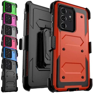For Samsung Galaxy S21/S21+/S21 Ultra/FE Case Dual Layer Hard Cover / Belt Clip - Picture 1 of 89