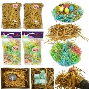 Easter Natural Shredded Paper Crafting Hamper Crinkle Grass for Gift Box 50g - Picture 1 of 41