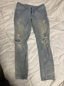 American Eagle Jegging Jeans Super Super Stretch Denim Size 6 Short Distressed - Picture 1 of 15