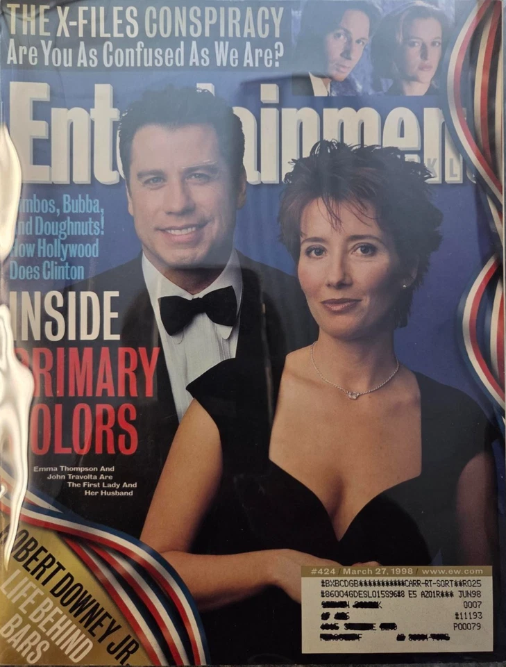JOHN TRAVOLTA  EMMA THOMPSON March 27, 1998 Entertainment Weekly Magazine - Image 1 of 1