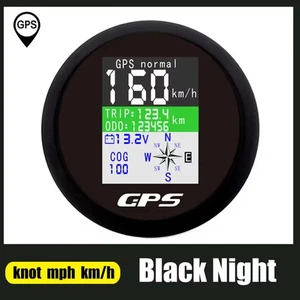 85mm Speedometer GPS Odometer Adjustable Trip Voltmeter TFT Screen Speed Gauges - Foto 1 di 23