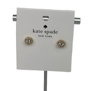 Kate Spade You're A Gem Pave Halo Studs Gold Earrings - Picture 1 of 6