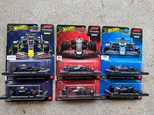 Hot Wheels Premium Formula 1 MAX VERSTAPPEN 6 SET 2 Redbull, 2 HAAS, 2 Alpine - Picture 1 of 10