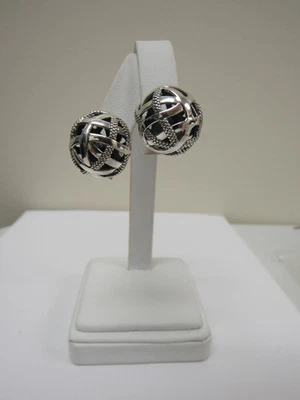 Designer LAGOS Sterling Silver Signature Caviar Double Ball Stud Earrings - Image 1 of 4