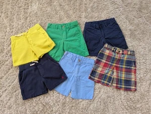 6 Polo Ralph Lauren Shorts Size 4 Boys Chino Bermuda Plaid Sweat Preppy Pant Lot - Picture 1 of 17