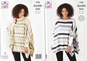 King Cole Knitting Pattern Double Knit Harvest DK - Cable Tabards 5786 - Picture 1 of 2