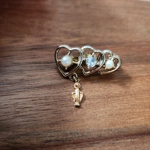Alfiler de corazón con diamantes de imitación de Santísima Madre tono dorado colgante encanto joyería religiosa - Imagen 1 de 6