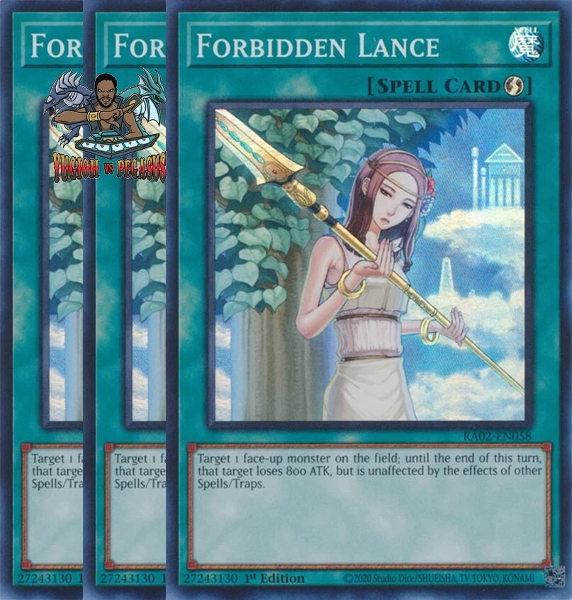 Yugioh! 3x Forbidden Lance RA02-EN058 Super Rare 1st Ed NM - Image 1 of 1