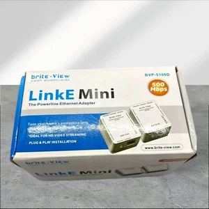 BRITE-VIEW LINKE MINI 500 MBPS POWERLINE ETHERNET ADAPTER BVP- 5100D - Picture 1 of 5