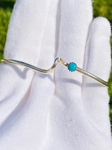 Vintage Sterling Silver 925 & Turquoise Signed Native American Cuff Bracelet - Picture 1 of 18
