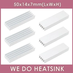 50x14x7mm z taśmą lub bez Srebrny radiator Aluminiowy chłodnica Grzejnik - Zdjęcie 1 z 9