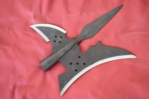 Hand Forged Halberd With Blade on One Side Blade And Curved Spike On The Other - Picture 1 of 11