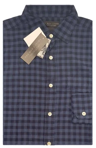 $98.00 The Mens Store Men's Gingham Long Sleeve Shirt, Tonal Blue, S - Picture 1 of 2