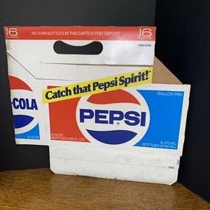 Vintage Pepsi-Cola Cardboard 8 BOTTLE Carrier 8-Pack PEPSI Catchthe PEPSI Spirit - Picture 1 of 8