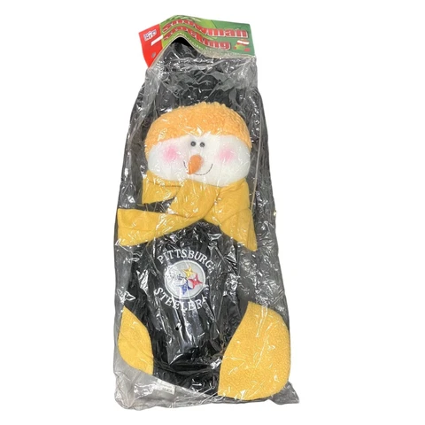 Vintage SC Christmas Pittsburgh Steelers Snowman Black Xmas Stocking Cover