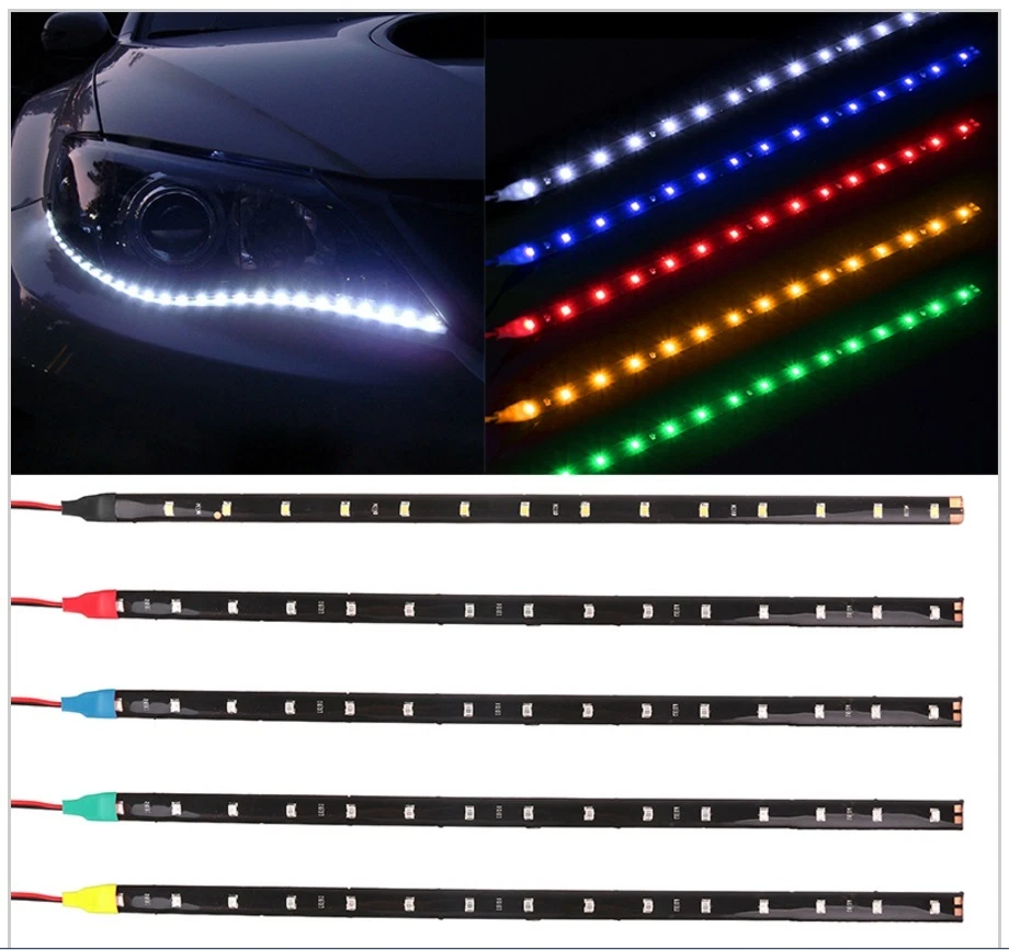  STRISCIA LED SMD 3528 30cm bianca rossa blu ultraluminosa luce cavo 12V diodi - Immagine 1 di 1